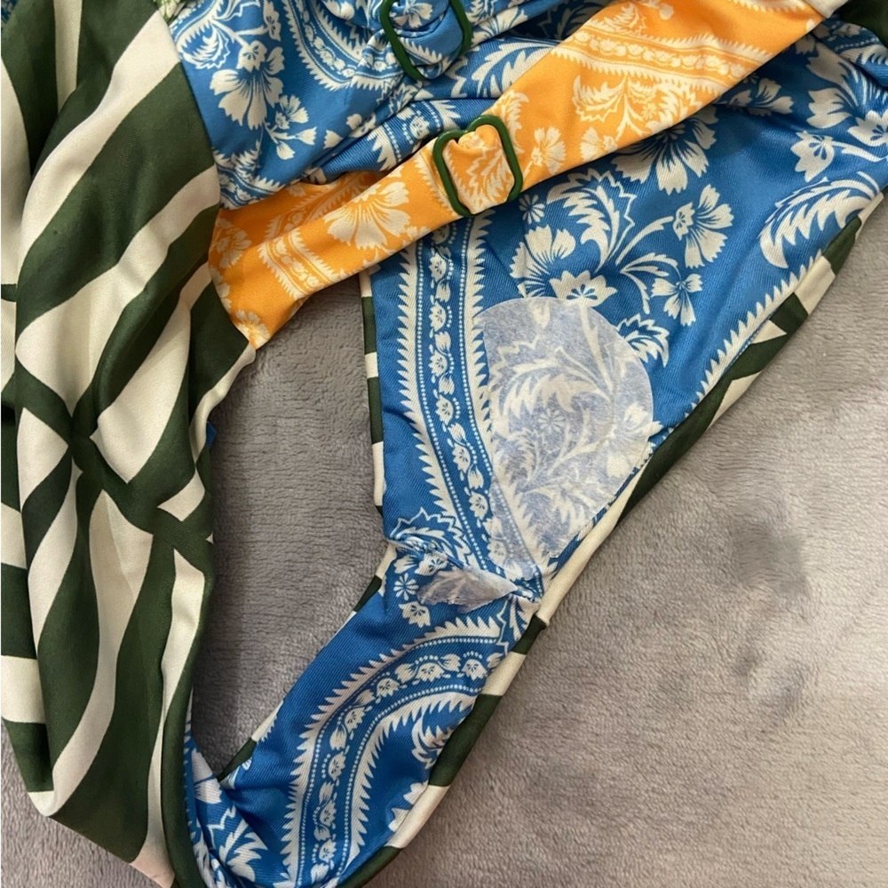 New! Agua Bendita Willa Cut-out Bikini Bottom high waisted bandana 24298 - Picture 9 of 12